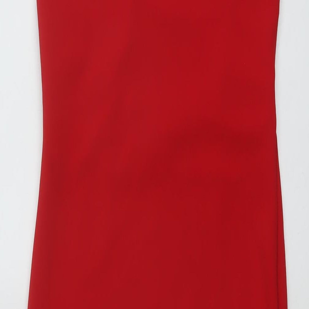 Missguided Womens Red Polyester Bodycon Size 6 Square Neck Pullover