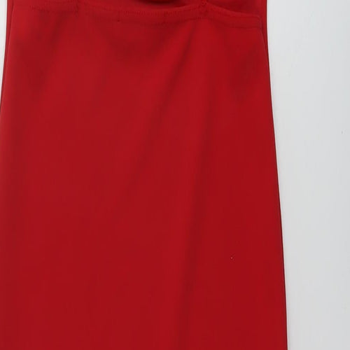 Missguided Womens Red Polyester Bodycon Size 6 Square Neck Pullover