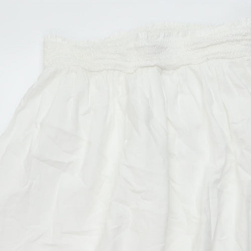 Marks and Spencer Womens White Cotton A-Line Skirt Size 12