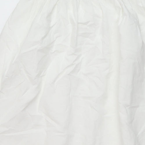 Marks and Spencer Womens White Cotton A-Line Skirt Size 12