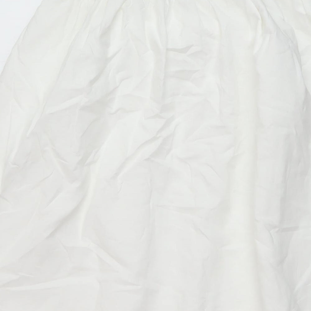 Marks and Spencer Womens White Cotton A-Line Skirt Size 12