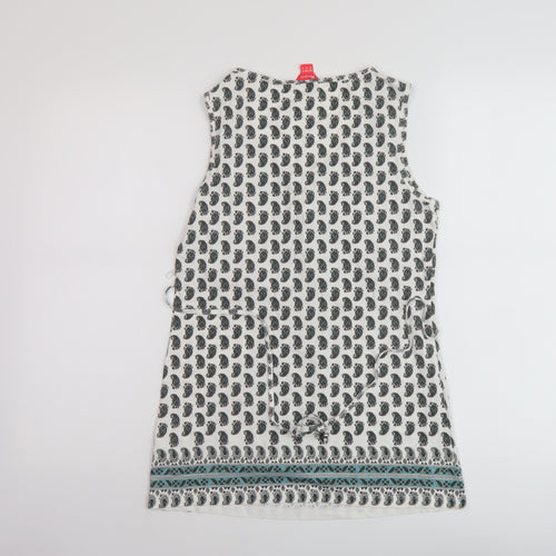 Monsoon Womens Multicoloured Geometric Cotton Basic Tank Size 10 Round Neck