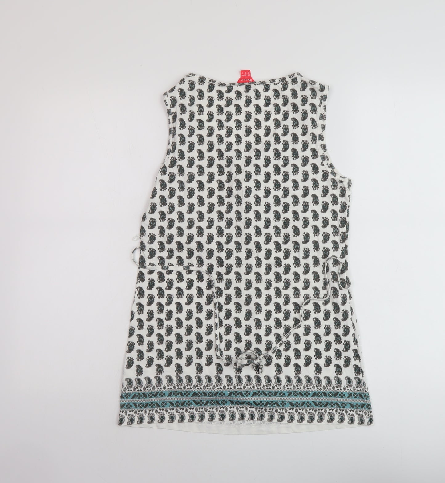 Monsoon Womens Multicoloured Geometric Cotton Basic Tank Size 10 Round Neck