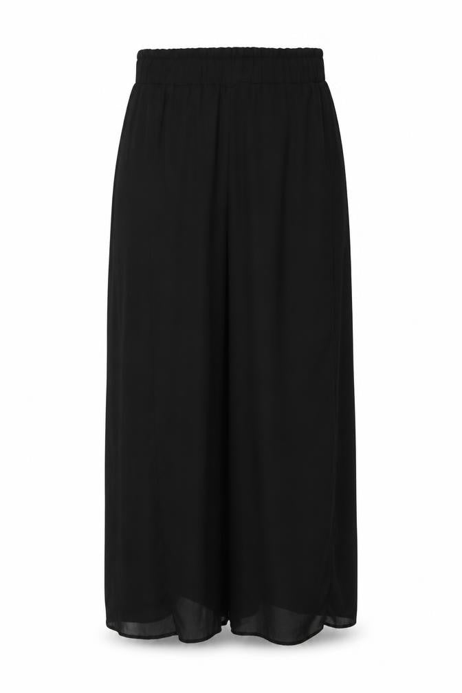 Front view of Zara women’s black polyester trousers, size S, 27-inch leg regular