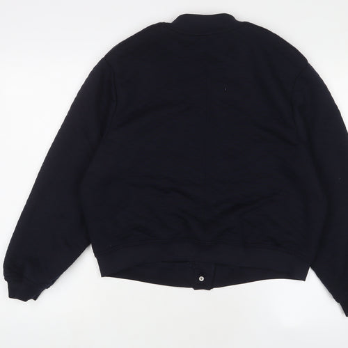 Marks and Spencer Womens Blue Polyester Full Zip Sweatshirt Size 14 Snap