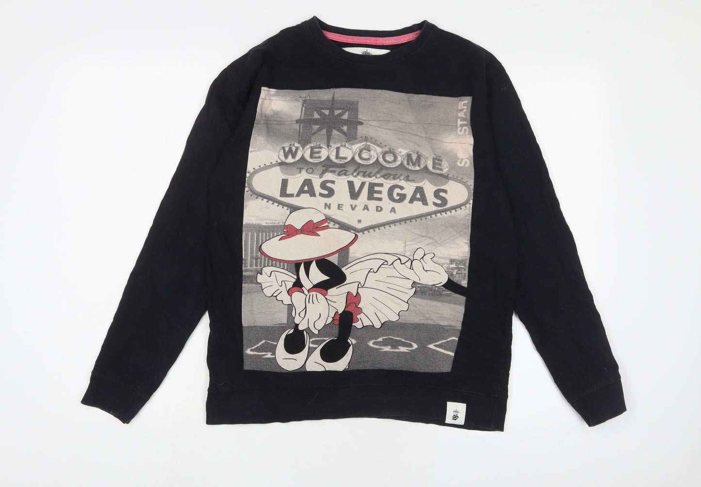 Soul Sister Womens Black Cotton Pullover Sweatshirt Size M Pullover