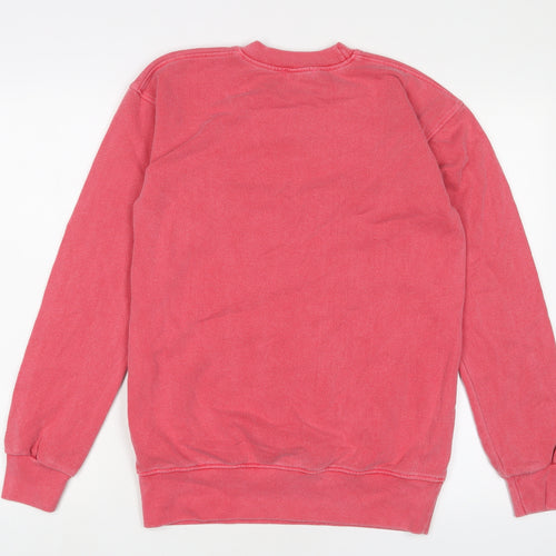 PRETTYLITTLETHING Womens Pink Cotton Pullover Sweatshirt Size XS Pullover - Logo