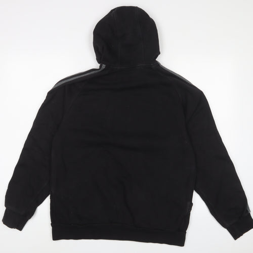adidas Mens Black Cotton Pullover Hoodie Size L
