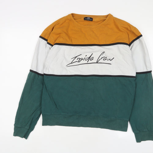 Inside Youth Mens Multicoloured Striped Cotton Pullover Sweatshirt Size L - Logo