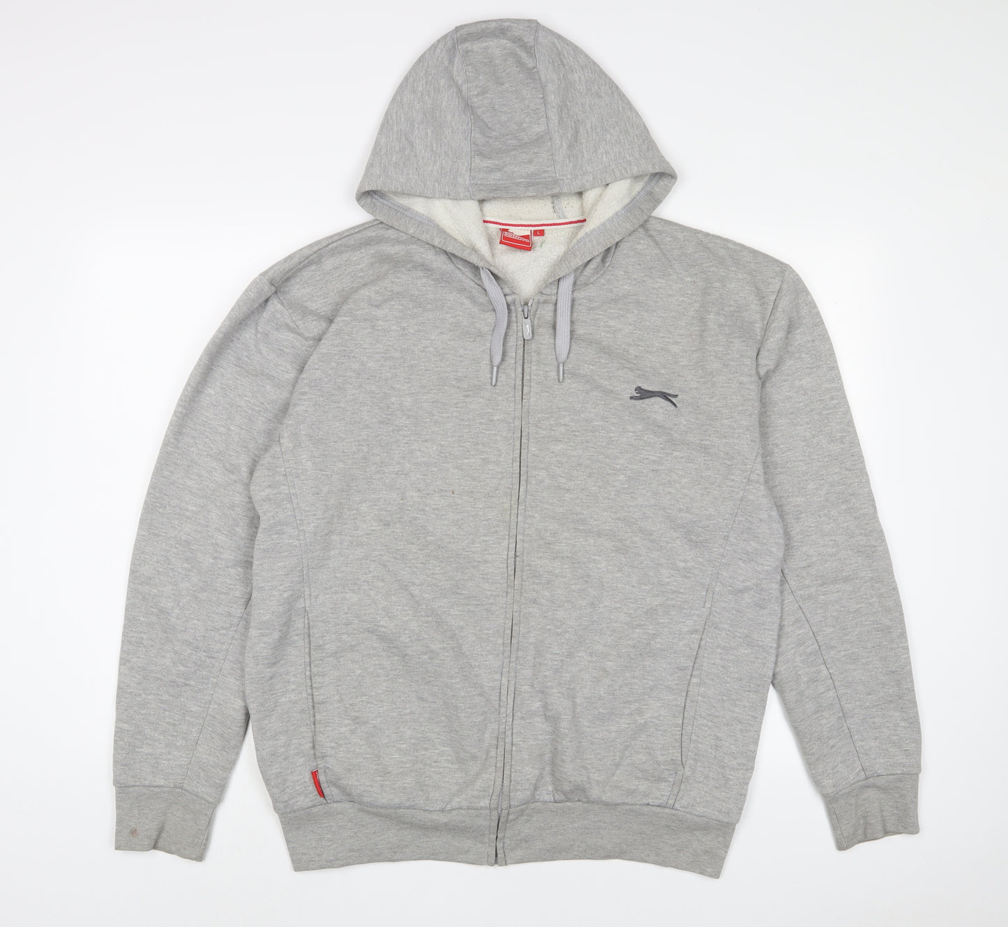 Slazenger Mens Grey Cotton Full Zip Hoodie Size L