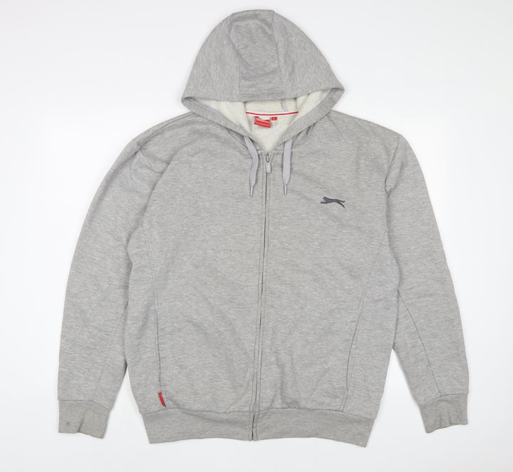 Slazenger Mens Grey Cotton Full Zip Hoodie Size L