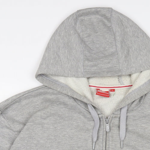 Slazenger Mens Grey Cotton Full Zip Hoodie Size L