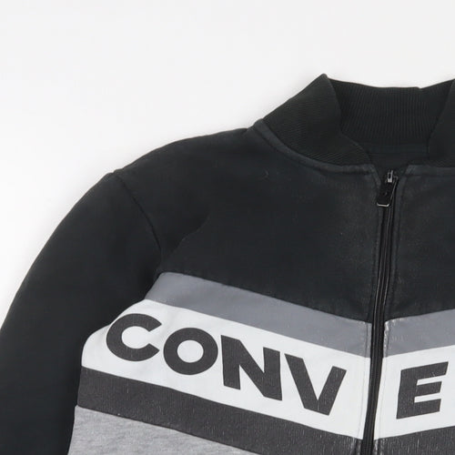 Converse Boys Grey Cotton Pullover Sweatshirt Size 12-13 Years Zip - Logo