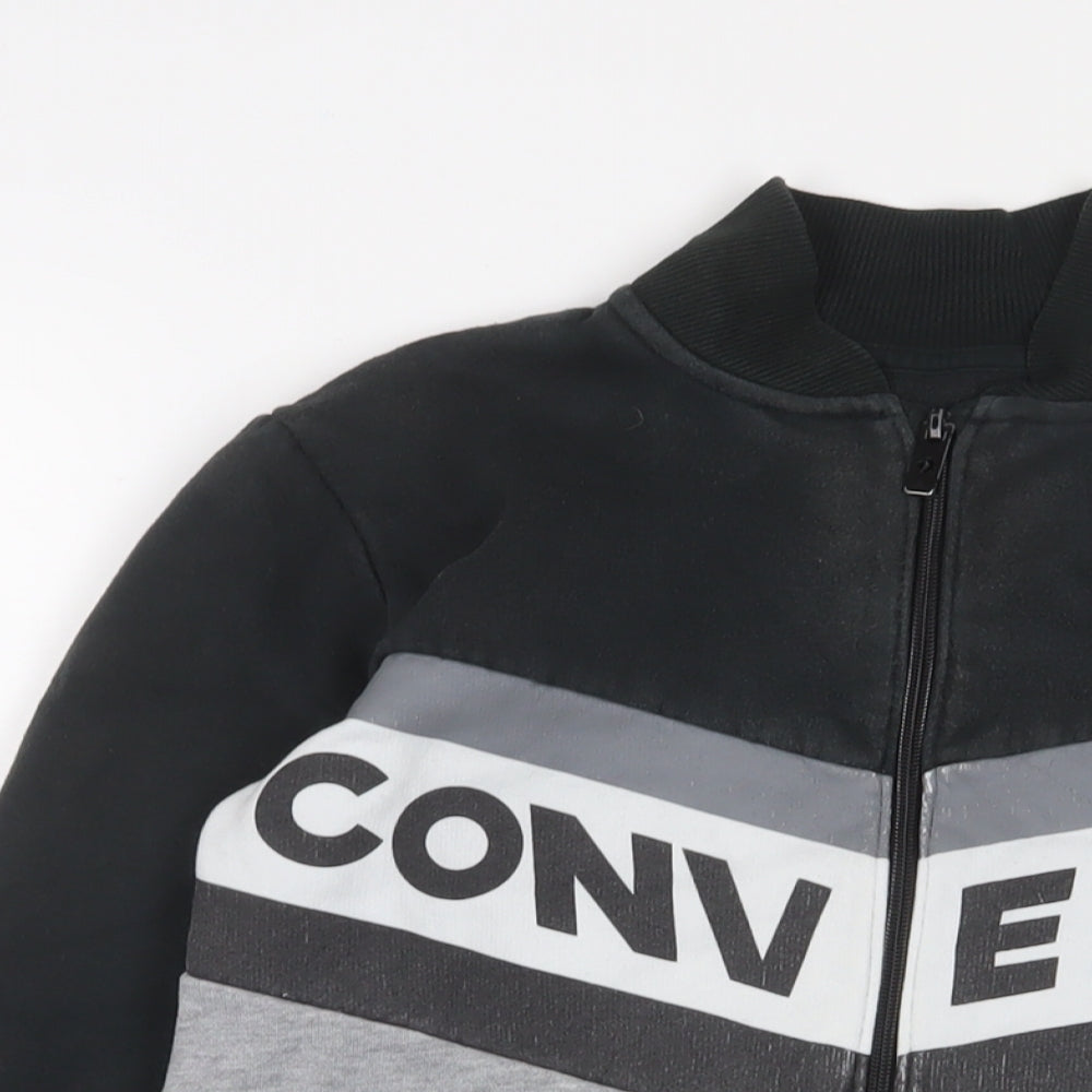 Converse Boys Grey Cotton Pullover Sweatshirt Size 12-13 Years Zip - Logo