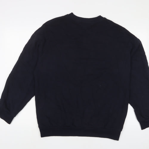 Little Mermaid Womens Blue Cotton Pullover Sweatshirt Size L Pullover