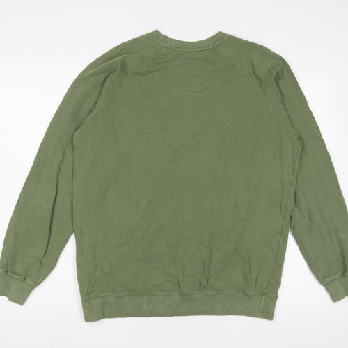 Dedicated Mens Green Cotton Pullover Sweatshirt Size M - Embroidered
