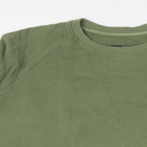 Dedicated Mens Green Cotton Pullover Sweatshirt Size M - Embroidered