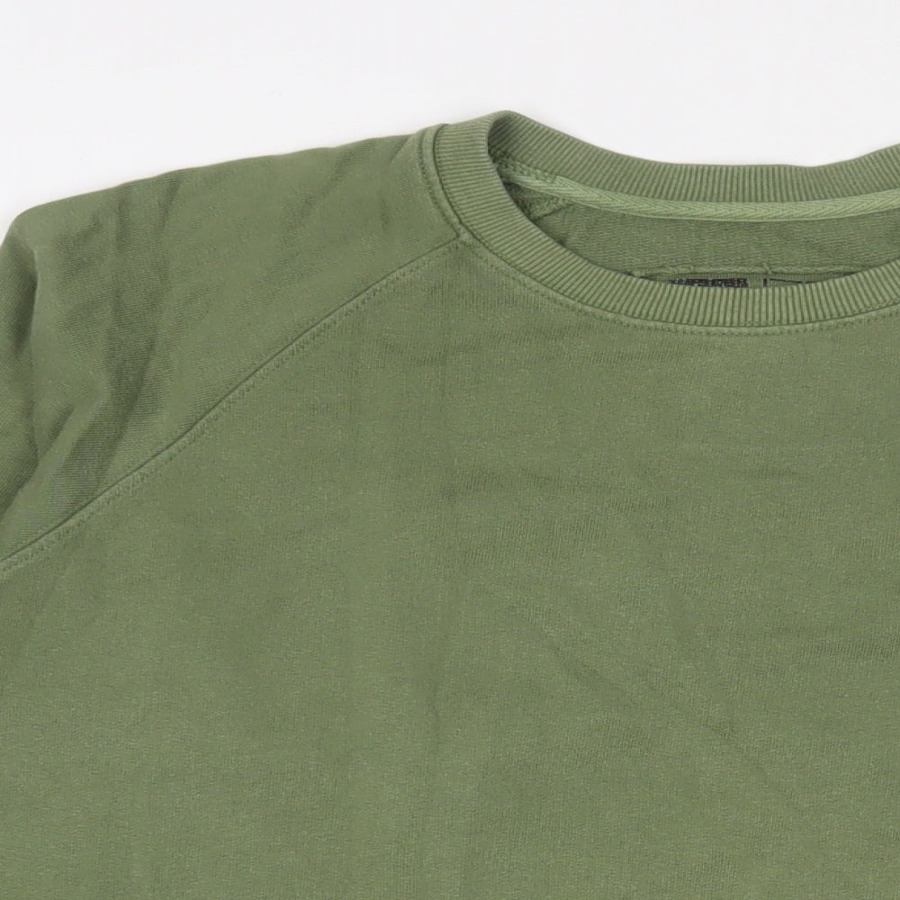 Dedicated Mens Green Cotton Pullover Sweatshirt Size M - Embroidered