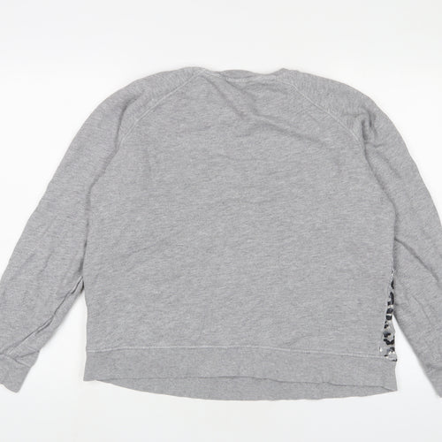 NEXT Womens Grey Animal Print Cotton Pullover Sweatshirt Size L Pullover
