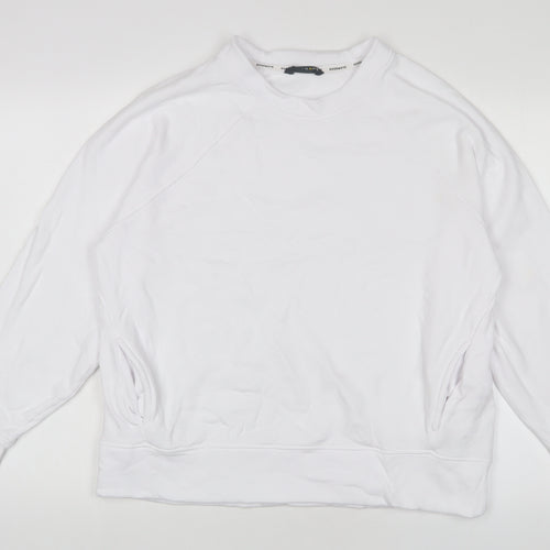 GOODMOVE Womens White Cotton Pullover Sweatshirt Size 18 Pullover