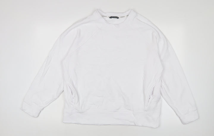 GOODMOVE Womens White Cotton Pullover Sweatshirt Size 18 Pullover