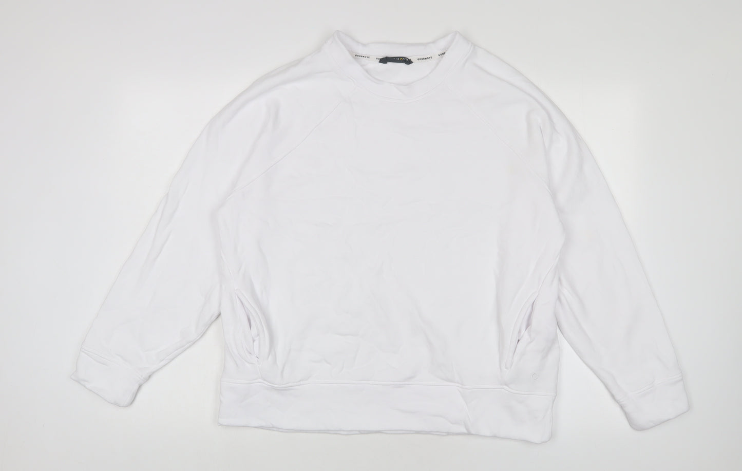 GOODMOVE Womens White Cotton Pullover Sweatshirt Size 18 Pullover