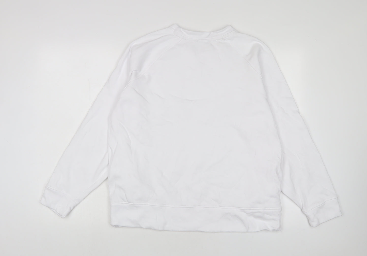 GOODMOVE Womens White Cotton Pullover Sweatshirt Size 18 Pullover