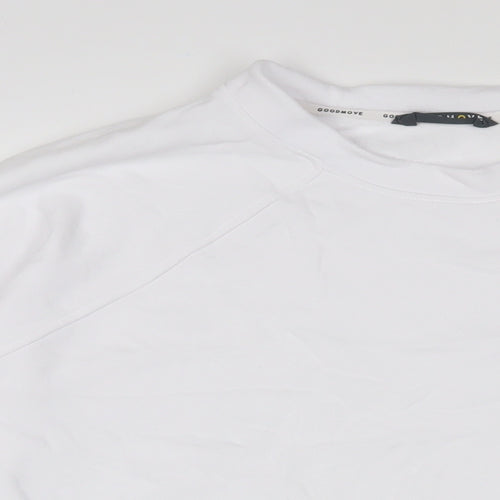 GOODMOVE Womens White Cotton Pullover Sweatshirt Size 18 Pullover