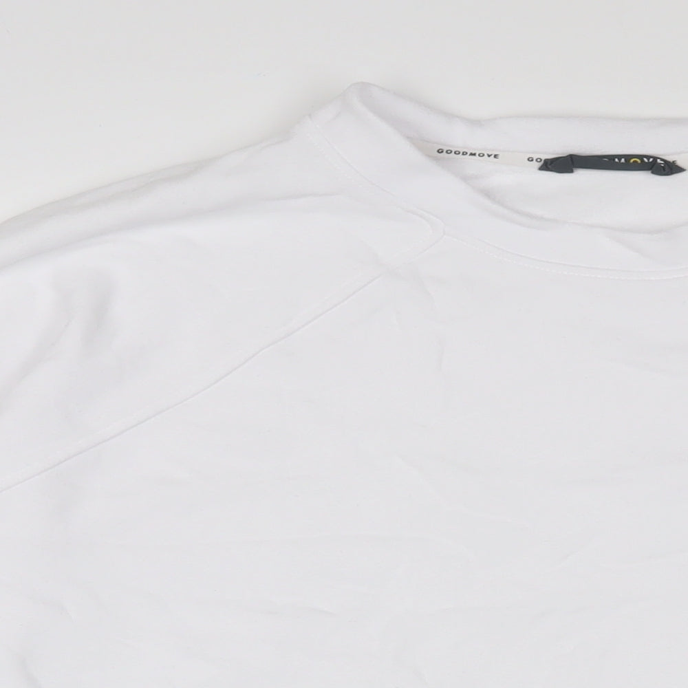 GOODMOVE Womens White Cotton Pullover Sweatshirt Size 18 Pullover