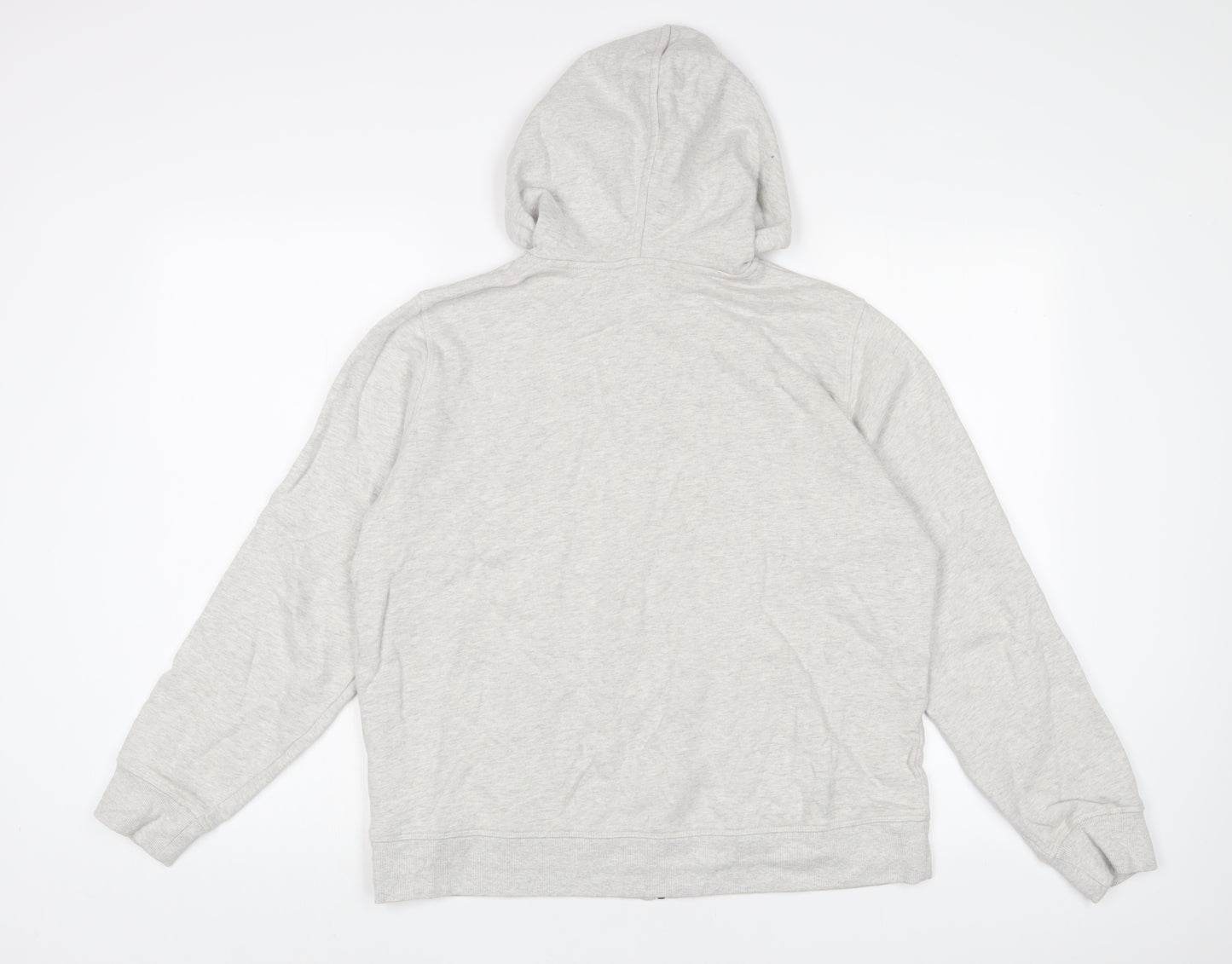 Marks and Spencer Mens Grey Cotton Full Zip Hoodie Size M