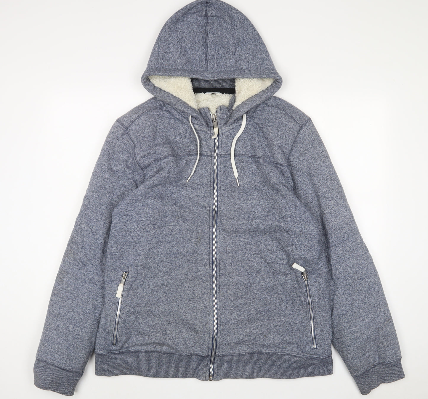 NEXT Mens Blue Cotton Full Zip Hoodie Size XL
