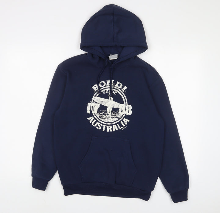 EMU Australia Boys Blue Polyester Pullover Hoodie Size 14 Years Pullover
