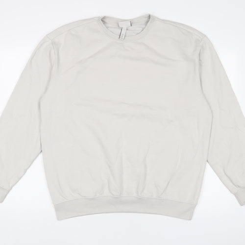 H&M Mens Grey Cotton Pullover Sweatshirt Size M