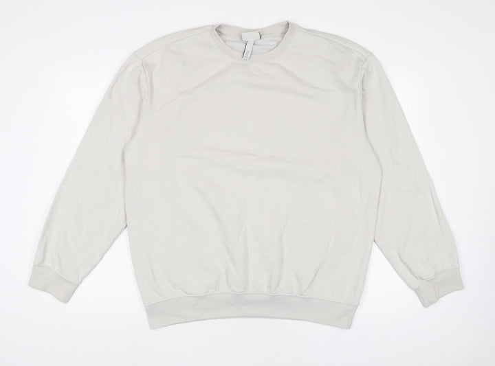 H&M Mens Grey Cotton Pullover Sweatshirt Size M