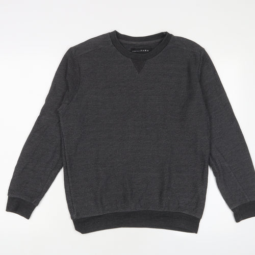 Zara Mens Grey Polyester Pullover Sweatshirt Size S
