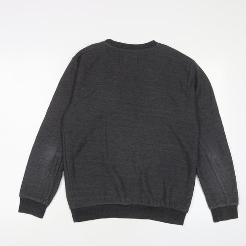 Zara Mens Grey Polyester Pullover Sweatshirt Size S