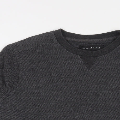 Zara Mens Grey Polyester Pullover Sweatshirt Size S