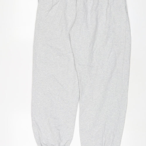 NEXT Girls Grey Cotton Jogger Trousers Size 15 Years L27 in Regular Drawstring