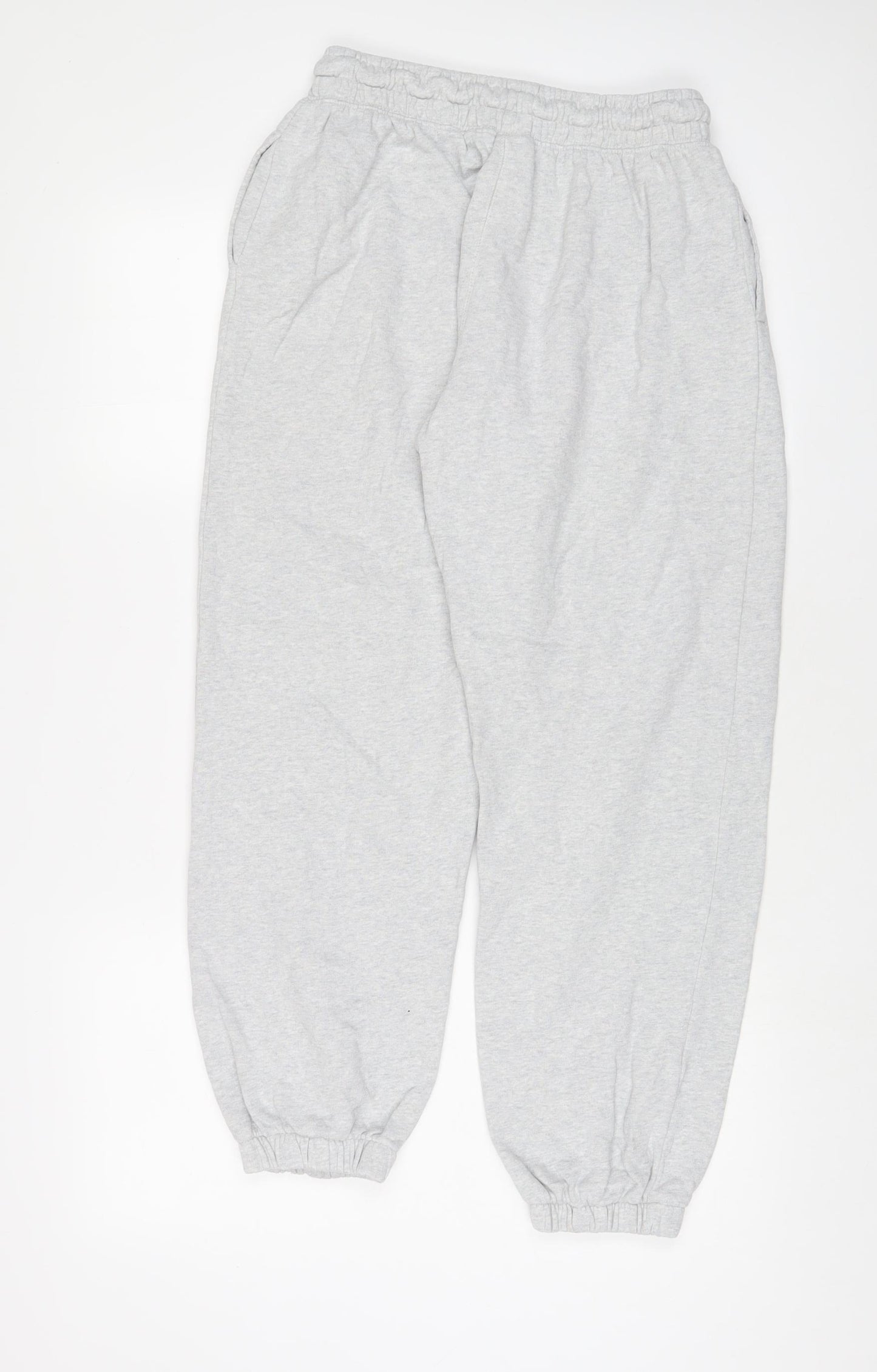 NEXT Girls Grey Cotton Jogger Trousers Size 15 Years L27 in Regular Drawstring