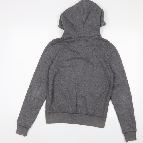 SoulCal&Co Womens Grey Cotton Full Zip Hoodie Size 10 Zip