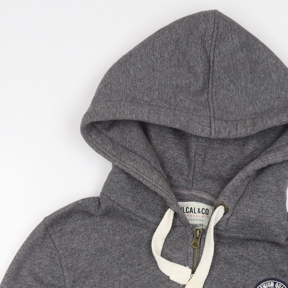 SoulCal&Co Womens Grey Cotton Full Zip Hoodie Size 10 Zip