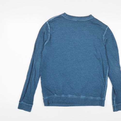 Marks and Spencer Boys Blue Cotton Pullover Sweatshirt Size 13-14 Years Pullover