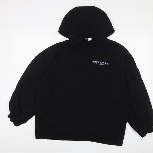 H&M Womens Black Cotton Pullover Hoodie Size M Pullover
