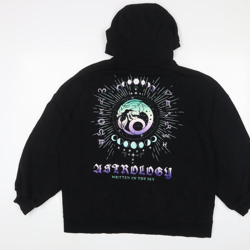 H&M Womens Black Cotton Pullover Hoodie Size M Pullover