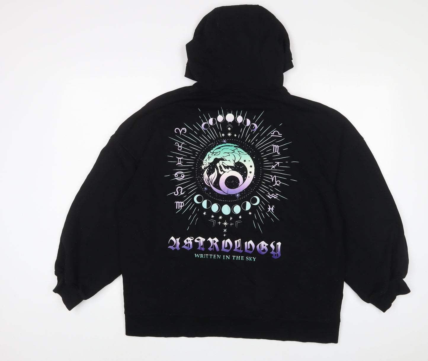 H&M Womens Black Cotton Pullover Hoodie Size M Pullover