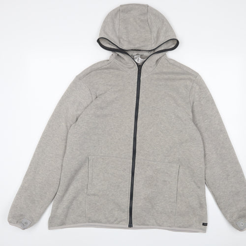 DECATHLON Mens Grey Polyester Full Zip Hoodie Size 2XL