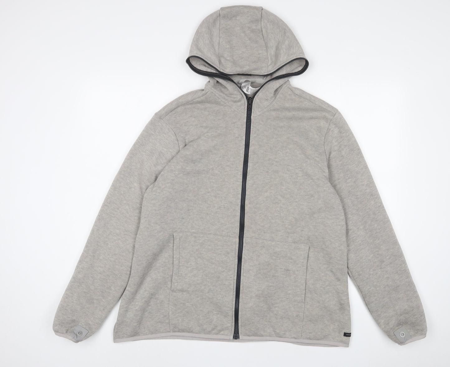 DECATHLON Mens Grey Polyester Full Zip Hoodie Size 2XL