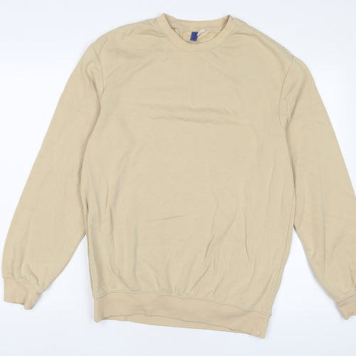 H&M Mens Beige Cotton Pullover Sweatshirt Size S