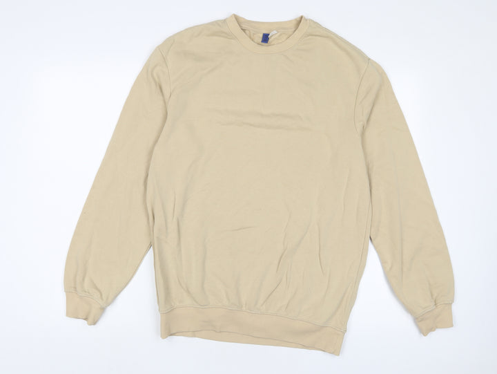 H&M Mens Beige Cotton Pullover Sweatshirt Size S
