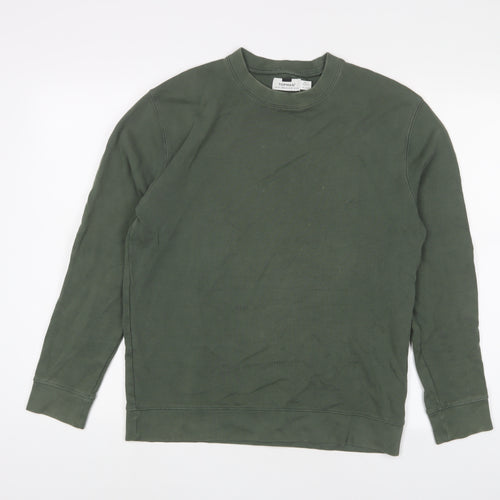 Topman Mens Green Cotton Pullover Sweatshirt Size XS